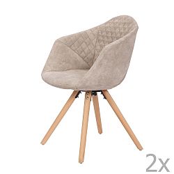 Sada 2 krémových jídelních židlí 360 Living Luke