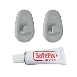 Sada 2 ks háčků a lepidla Metaltex Grey