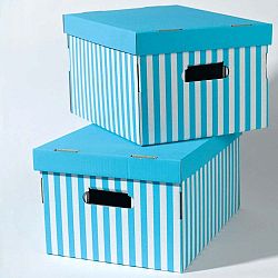 Sada 2 modrých úložných boxů Compactor Aqua