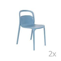 Sada 2 modrých židlí White Label Rex
