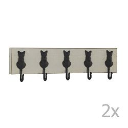 Sada 2 nástěnných věšáků s 5 háčky Geese Kitty