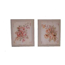 Sada 2 obrazů Antic Line Roses, 25,5 x 36,5 cm