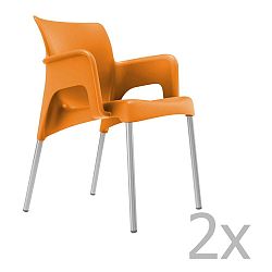 Sada 2 oranžových zahradních křesel Resol Sun