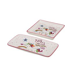 Sada 2 porcelánových talířků Unimasa Fantasy