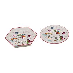 Sada 2 porcelánových talířků Unimasa Unicorn
