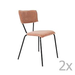 Sada 2 růžových židlí Dutchbone Melonie