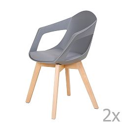 Sada 2 šedých jídelních židlí 360 Living Robin