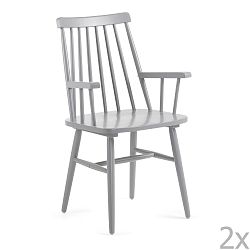 Sada 2 šedých jídelních židlí La Forma Kristie