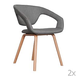 Sada 2 šedých židlí Zuiver Flexback