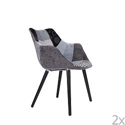 Sada 2 šedých židlí Zuiver Twelve Patchwork