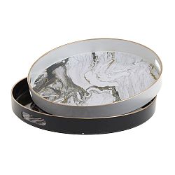 Sada 2 servírovacích táců InArt Marble, ⌀ 33 cm