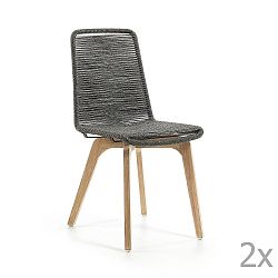 Sada 2 světle šedých židlí La Forma Glendon