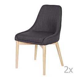 Sada 2 tmavě šedých židlí De Eekhoorn Kobe