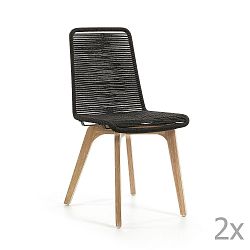 Sada 2 tmavě šedých židlí La Forma Glendon