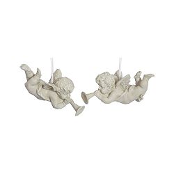 Sada 2 závěsných dekorací Antic Line Angels, 9 cm