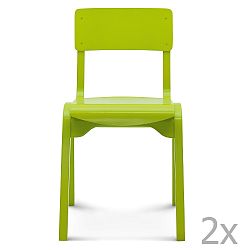 Sada 2 zelených dřevěných židlí Fameg Maren
