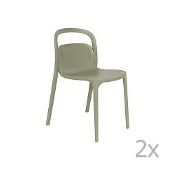 Sada 2 zelených židlí White Label Rex