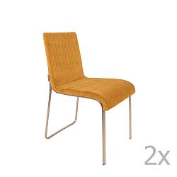 Sada 2 žlutých židlí Dutchbone Fiore