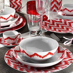 Sada 24 porcelánového nádobí Red Lines