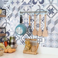 Sada 24 samolepek Ambiance Blue Tiles