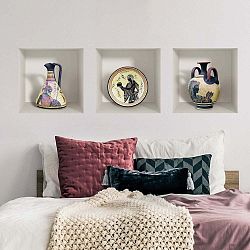 Sada 3 3D samolepek na zeď Ambiance Greek Objects