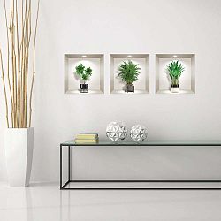 Sada 3 3D samolepek na zeď Ambiance Indoor Plants