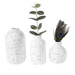 Sada 3 bílých keramických váz PT LIVING Dotted
