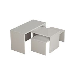 Sada 3 bílých konferenčních stolků Homitis Puzzle
