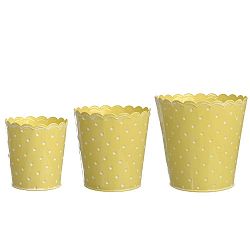 Sada 3 květináčů Yellow Zinc