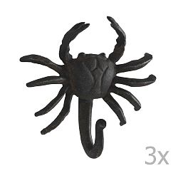 Sada 3 nástěnných kovových věšáků Geese Crab