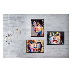 Sada 3 nástěnných obrazů Tablo Center Pop Art