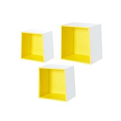 Sada 3 nástěnných polic Furniteam Design