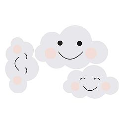 Sada 3 nástěnných samolepek Dekornik Clouds Smile