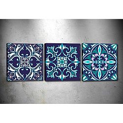 Sada 3 obrazů Tablo Center Mandala Blue
