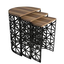 Sada 3 odkládacích stolků Stil Walnut