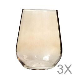 Sada 3 oranžových sklenic Mezzo Luxury, 250 ml