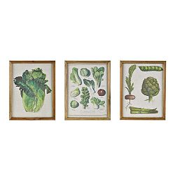 Sada 3 plakátů v rámů KJ Collection Veggies