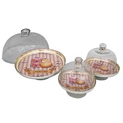 Sada 3 podnosů s poklopy Antic Line Patisseries