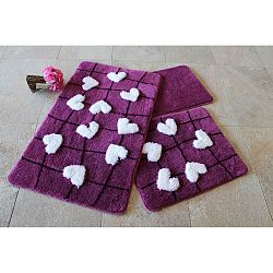 Sada 3 předložek do koupelny Violet Soft