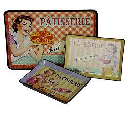 Sada 3 retro podnosů Antic Line Patisserie