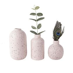 Sada 3 růžových keramických váz PT LIVING Dotted
