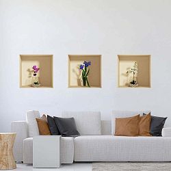 Sada 3 samolepek s 3D efektem Ambiance Orchids