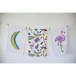 Sada 3 utěrek Really Nice Things Flamingo Pattern