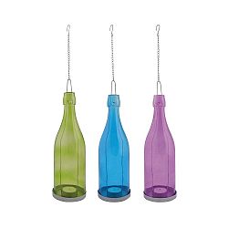 Sada 3 závěsných svícnů Esschert Design Bottle