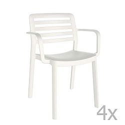 Sada 4 bílých zahradních křesel Resol Wind