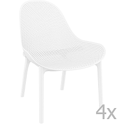 Sada 4 bílých zahradních lounge křesel Resol Sky