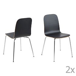 Sada 4 černých jídelních židlí Actona Björn