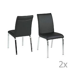 Sada 4 černých jídelních židlí Actona Leonora
