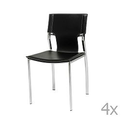 Sada 4 černých jídelních židlí Knuds Jacob