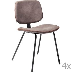 Sada 4 hnědých jídelních židlí Kare Design  Barber